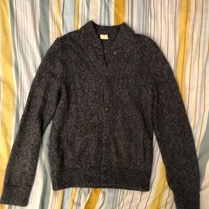 Hollister Guys' Knit Bomber-Style Cardigan - Marled Grey